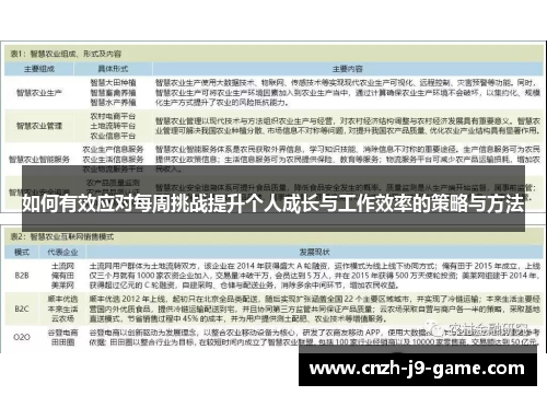 如何有效应对每周挑战提升个人成长与工作效率的策略与方法